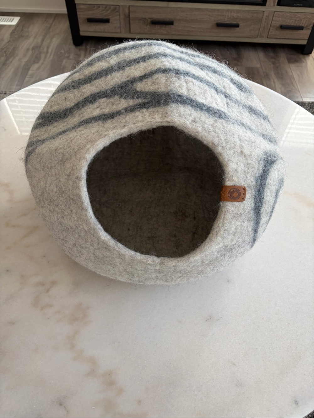 Cozy Gray Felt Small Pet Cave Bed - Brand Unknown